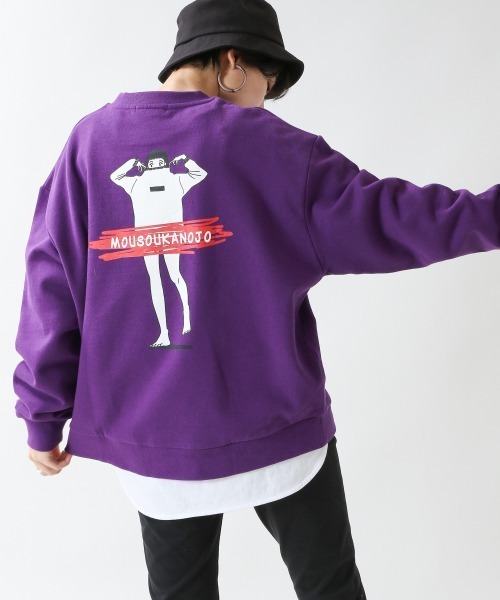 RAGEBLUE（レイジブルー）の「【OYUMI】コラボ裏毛スウェットクルー/930023（スウェット・レディース・オフホワイト/ライトベージュ/ライトブルー/パープル・FREE）」の21枚目の写真