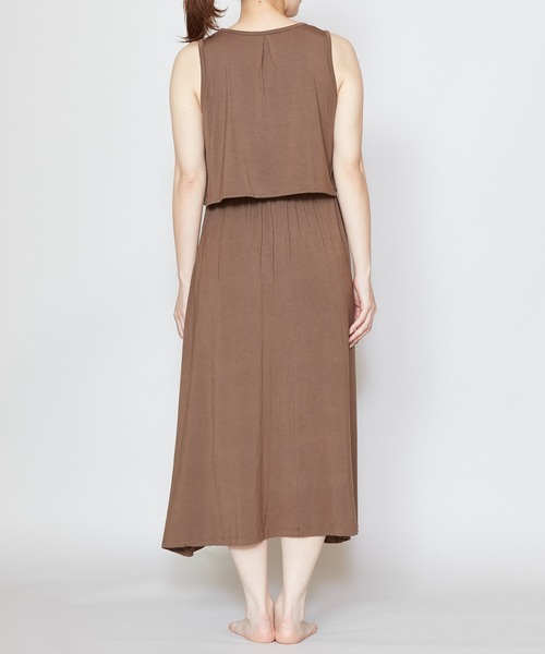 タックノースリーブフレアワンピース ワンピース ワンピース Kahiko カヒコ のファッション ワンピース ドレス Kahiko レーヨンジャージ