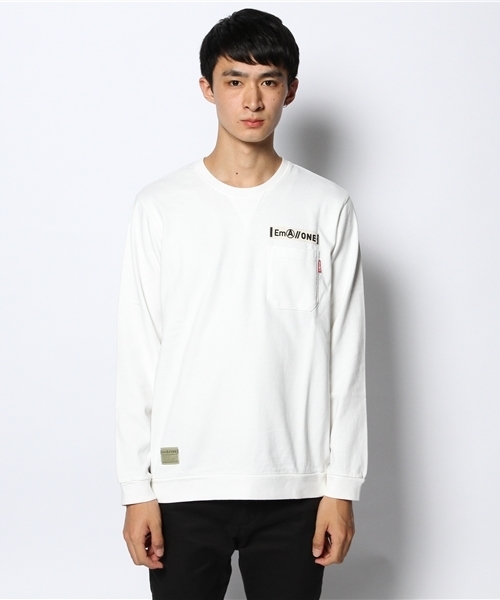 WHO'S WHO gallery(フーズフーギャラリー)の「【Em@//ONE】ポケットL/S(Tシャツ/カットソー・メンズ・オフホワイト/ネイビー・MEDIUM/LARGE)」の8枚目の写真