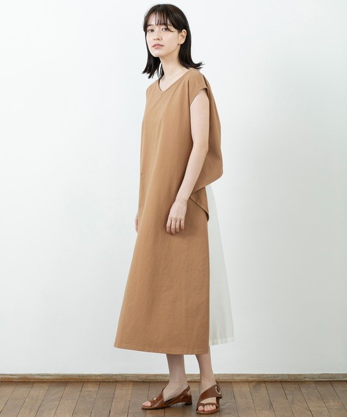 SILAS（サイラス）の「BACK LAYERED DRESS（ワンピース・レディース・ブラック/ベージュ・ONE SIZE）」の9枚目の写真