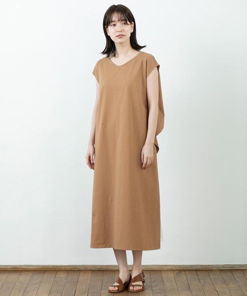 SILAS（サイラス）の「BACK LAYERED DRESS（ワンピース・レディース・ブラック/ベージュ・ONE SIZE）」の3枚目の写真