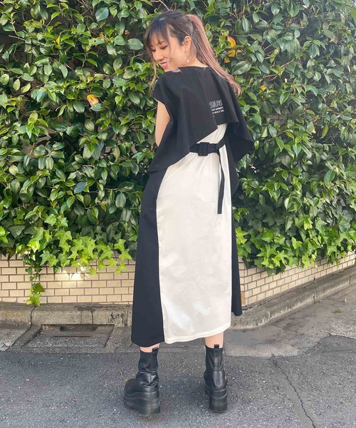 SILAS（サイラス）の「BACK LAYERED DRESS（ワンピース・レディース・ブラック/ベージュ・ONE SIZE）」の21枚目の写真