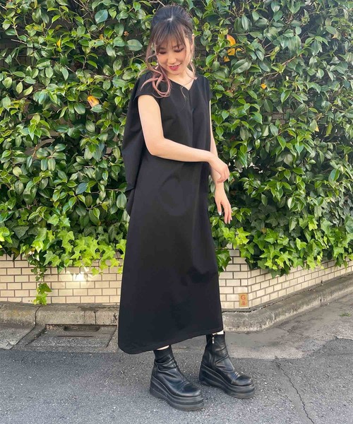 SILAS（サイラス）の「BACK LAYERED DRESS（ワンピース・レディース・ブラック/ベージュ・ONE SIZE）」の22枚目の写真