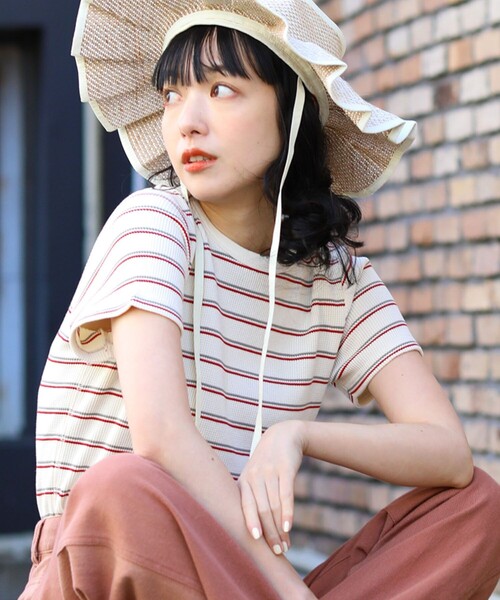 FREAK'S STORE（フリークスストア）の「ワッフルミニTシャツ（Tシャツ/カットソー・レディース・グリーン/レンガ/ホワイト/その他/ブラック・ﾌﾘ-）」の5枚目の写真