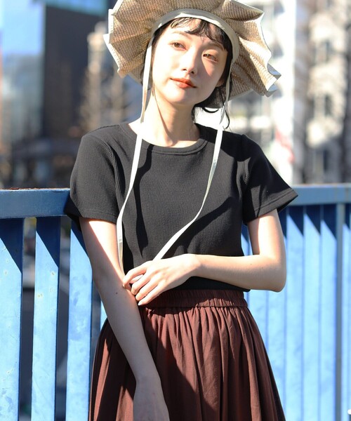 FREAK'S STORE（フリークスストア）の「ワッフルミニTシャツ（Tシャツ/カットソー・レディース・グリーン/レンガ/ホワイト/その他/ブラック・ﾌﾘ-）」の3枚目の写真