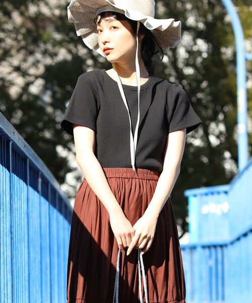 FREAK'S STORE（フリークスストア）の「ワッフルミニTシャツ（Tシャツ/カットソー・レディース・グリーン/レンガ/ホワイト/その他/ブラック・ﾌﾘ-）」の7枚目の写真