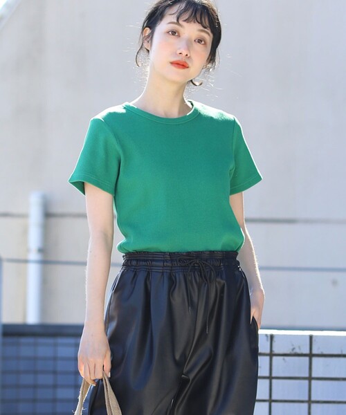 FREAK'S STORE（フリークスストア）の「ワッフルミニTシャツ（Tシャツ/カットソー・レディース・グリーン/レンガ/ホワイト/その他/ブラック・ﾌﾘ-）」の18枚目の写真