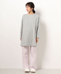 キッドブルー -21ストライプ＆天竺 -長袖チュニックパジャマ -KNQK622 -kidblue