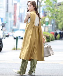 Ray BEAMS | Ray BEAMS / バックオープン ノースリーブ シャツワンピース(ワンピース)