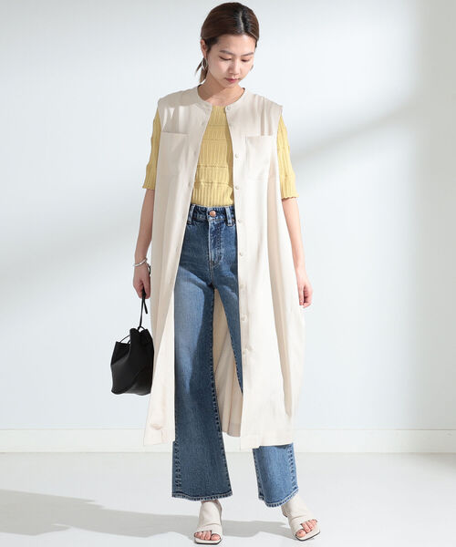 Ray BEAMS（レイビームス）の「Ray BEAMS / バックオープン ノースリーブ シャツワンピース（ワンピース・レディース・ナチュラル/イエロー系その他5・ONE SIZE）」の8枚目の写真