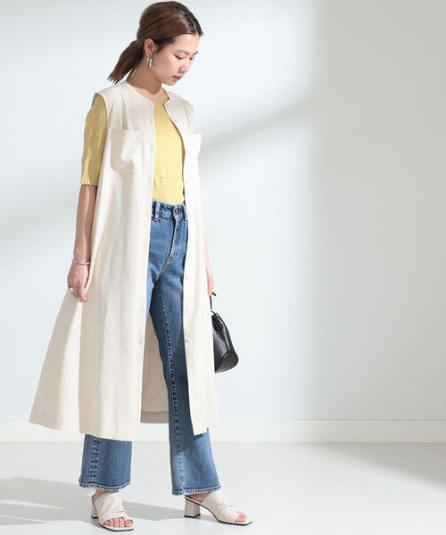 Ray BEAMS（レイビームス）の「Ray BEAMS / バックオープン ノースリーブ シャツワンピース（ワンピース・レディース・ナチュラル/イエロー系その他5・ONE SIZE）」の7枚目の写真