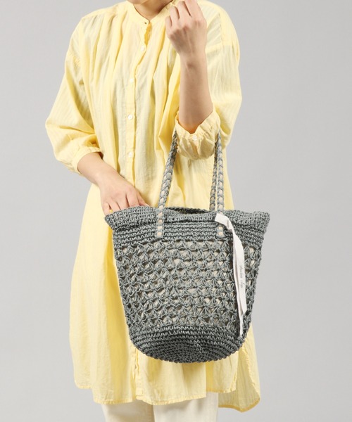 studio CLIP（スタディオクリップ）の「【キナリノ掲載商品】ペーパー透かし柄トートバッグ（かごバッグ・レディース・モカ/キャメル/グレー/レッド・FREE）」の15枚目の写真