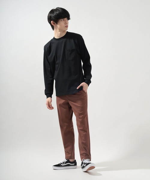 HANES(ヘインズ)の「【Hanes/ヘインズ】 BEEFY-T ポケットロングTシャツ クルーネック Tシャツ ユニセックス/無地(Tシャツ/カットソー・メンズ・ホワイト/ブラック・M/XL/L)」の8枚目の写真