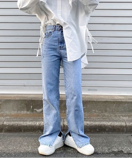 SONA（ソナ）の「SONYUNARA スリットストレートデニムパンツ（デニムパンツ・レディース・ブルー・SMALL/MEDIUM）」の7枚目の写真