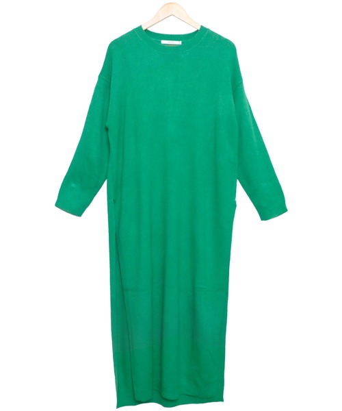 mili an deni（ミリアンデニ）の「クルーネックサイドスリットニットロングワンピース（ワンピース・レディース・ライトグレー/アイボリー/ベージュ/ブラック/ブルー/チャコールグレー/グリーン/パープル/ネイビー・L/M）」の20枚目の写真