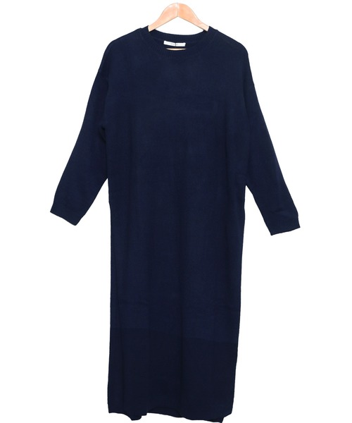 mili an deni（ミリアンデニ）の「クルーネックサイドスリットニットロングワンピース（ワンピース・レディース・ライトグレー/アイボリー/ベージュ/ブラック/ブルー/チャコールグレー/グリーン/パープル/ネイビー・L/M）」の19枚目の写真