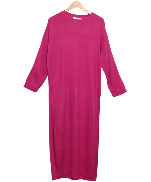 mili an deni（ミリアンデニ）の「クルーネックサイドスリットニットロングワンピース（ワンピース・レディース・ライトグレー/アイボリー/ベージュ/ブラック/ブルー/チャコールグレー/グリーン/パープル/ネイビー・L/M）」の18枚目の写真