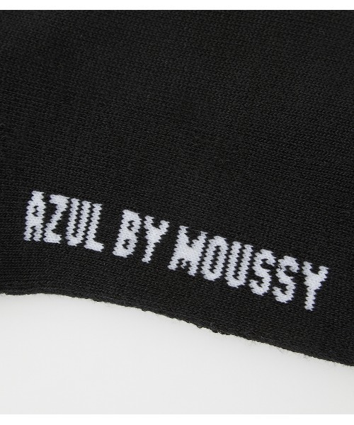 AZUL by moussy(アズールバイマウジー)の「MESSAGE & LINE CREW SOCKS/メッセージアンドラインクルーソックス(ソックス/靴下・メンズ・ホワイト/ブラック・FREE)」の4枚目の写真