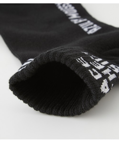 AZUL by moussy(アズールバイマウジー)の「MESSAGE & LINE CREW SOCKS/メッセージアンドラインクルーソックス(ソックス/靴下・メンズ・ホワイト/ブラック・FREE)」の7枚目の写真