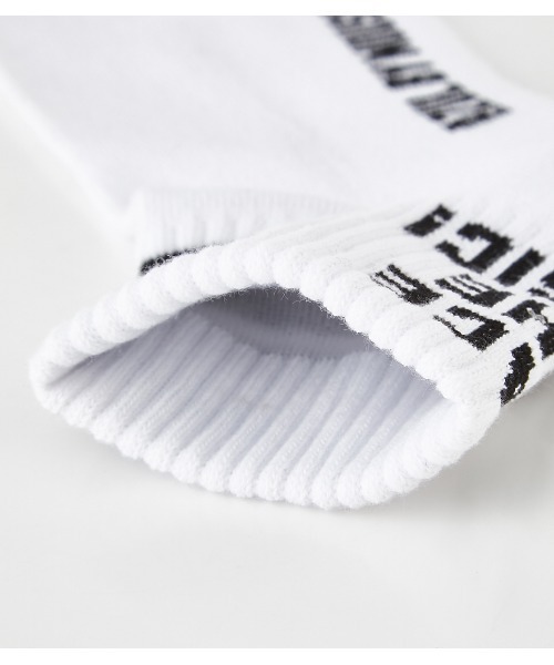 AZUL by moussy(アズールバイマウジー)の「MESSAGE & LINE CREW SOCKS/メッセージアンドラインクルーソックス(ソックス/靴下・メンズ・ホワイト/ブラック・FREE)」の12枚目の写真