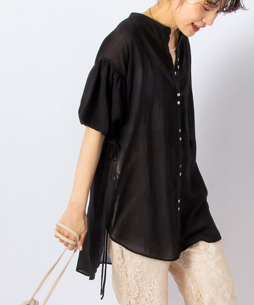 NOLLEY’S(ノーリーズ)の「◇【WEB限定】バルーン袖サイドリボンブラウス(シャツ/ブラウス・レディース・オフホワイト/ミント/ブラック・FREE)」の3枚目の写真