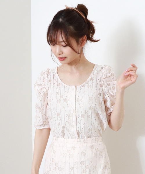 archives（アルシーヴ）の「【入荷禁止】【setupにも】前後2wayレースパワショルブラウス（シャツ/ブラウス・レディース・ブラック/ベージュ/アイボリー・MEDIUM）」の12枚目の写真