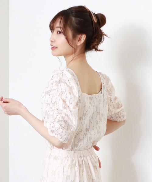 archives（アルシーヴ）の「【入荷禁止】【setupにも】前後2wayレースパワショルブラウス（シャツ/ブラウス・レディース・ブラック/ベージュ/アイボリー・MEDIUM）」の6枚目の写真