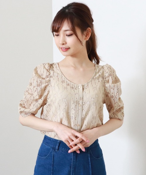 archives（アルシーヴ）の「【入荷禁止】【setupにも】前後2wayレースパワショルブラウス（シャツ/ブラウス・レディース・ブラック/ベージュ/アイボリー・MEDIUM）」の17枚目の写真