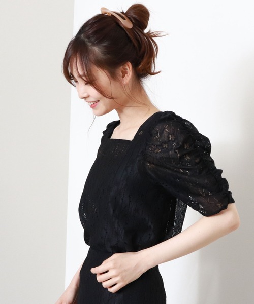 archives（アルシーヴ）の「【入荷禁止】【setupにも】前後2wayレースパワショルブラウス（シャツ/ブラウス・レディース・ブラック/ベージュ/アイボリー・MEDIUM）」の14枚目の写真