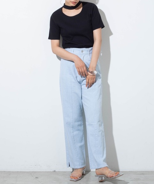 WEGO（ウィゴー）の「WEGO/チョーカーリブTシャツ（Tシャツ/カットソー・レディース・ホワイト/ブラック/カーキ/オレンジ系その他6・FREE）」の18枚目の写真