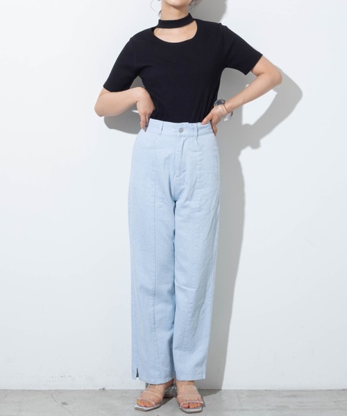 WEGO（ウィゴー）の「WEGO/チョーカーリブTシャツ（Tシャツ/カットソー・レディース・ホワイト/ブラック/カーキ/オレンジ系その他6・FREE）」の19枚目の写真