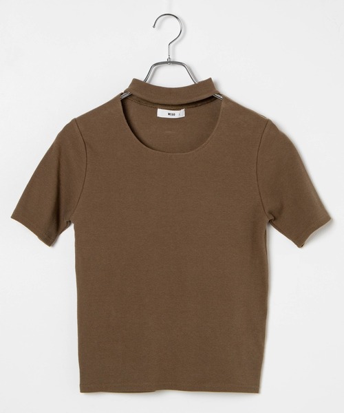 WEGO（ウィゴー）の「WEGO/チョーカーリブTシャツ（Tシャツ/カットソー・レディース・ホワイト/ブラック/カーキ/オレンジ系その他6・FREE）」の7枚目の写真