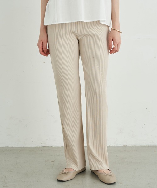 earth music&ecology（アースミュージックアンドエコロジー）の「すきな丈カットリブパンツ ＊（その他パンツ・レディース・ブラウン/ブラック/ミント/ホワイト系その他2・FREE）」の2枚目の写真