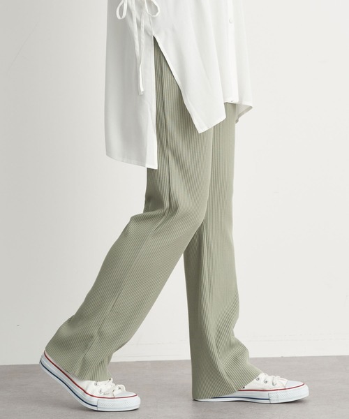 earth music&ecology（アースミュージックアンドエコロジー）の「すきな丈カットリブパンツ ＊（その他パンツ・レディース・ブラウン/ブラック/ミント/ホワイト系その他2・FREE）」の4枚目の写真