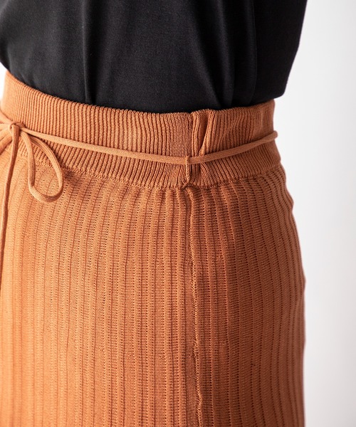 MILLION CARATS（ミリオンカラッツ）の「【STYLE４】シアーニットロングスカート（スカート・レディース・オフホワイト/オレンジ・FREE）」の12枚目の写真