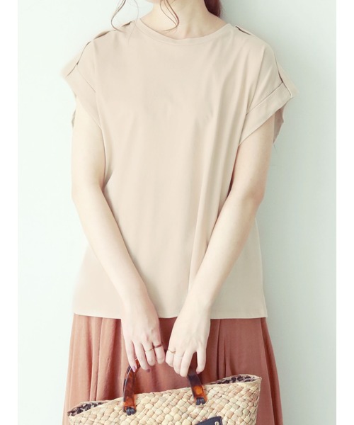 Te chichi（テチチ）の「エポーレットカットプルオーバー（Tシャツ/カットソー・レディース・ベージュ/ブラウン/チャコール・ﾌﾘ-）」の3枚目の写真