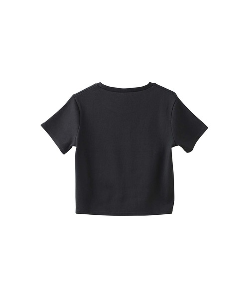 X-girl(エックスガール)の「EMBROIDERED MILLS LOGO S/S BABY TEE(Tシャツ/カットソー・レディース・ホワイト/オリーブ/チャコール・S/M)」の9枚目の写真
