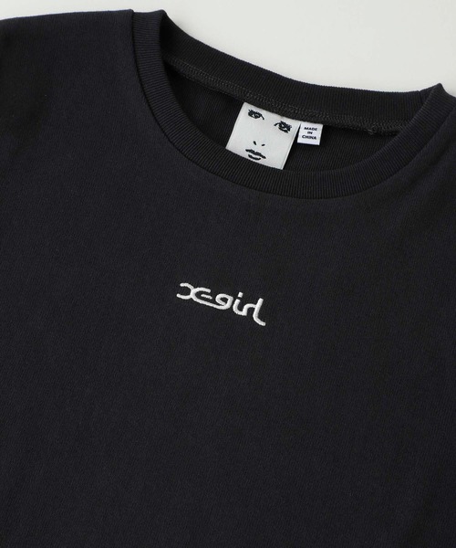 X-girl(エックスガール)の「EMBROIDERED MILLS LOGO S/S BABY TEE(Tシャツ/カットソー・レディース・ホワイト/オリーブ/チャコール・S/M)」の11枚目の写真