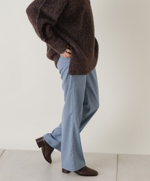 カラーチェックフレアスラックスパンツ