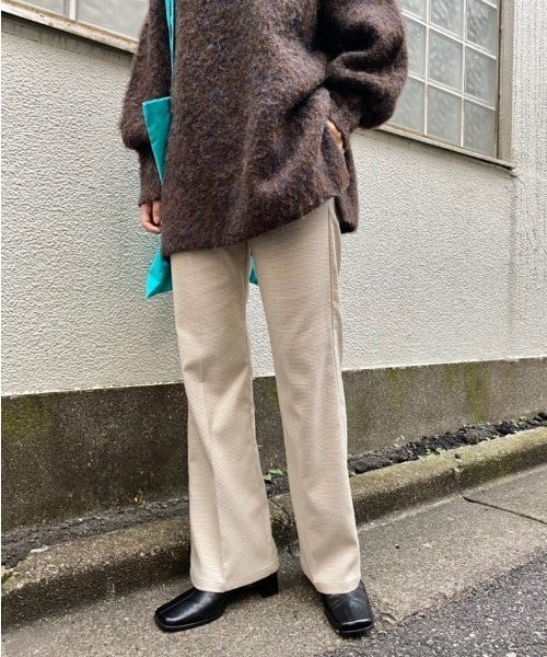 （最終値下げ）kastane カラーチェックフレアパンツ Kastane（カスタネ）の「カラーチェックフレアスラックスパンツ