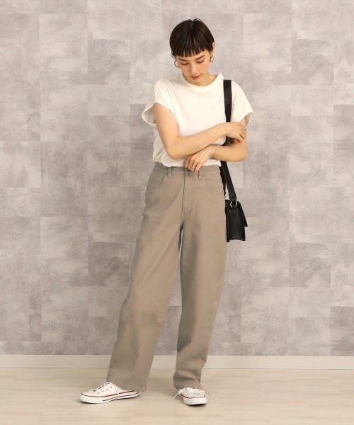 パンツ Emma セール】タックワイドストレートスラックスデニムパンツ EMMA