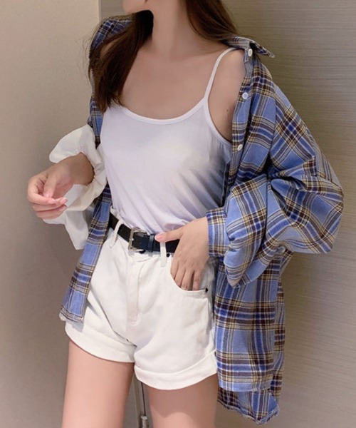 meJane(ミージェーン)の「ゆるシルエットチェックシャツ【ZOZOTOWN限定】(シャツ/ブラウス・レディース・ブルー/ピンク・FREE)」の4枚目の写真