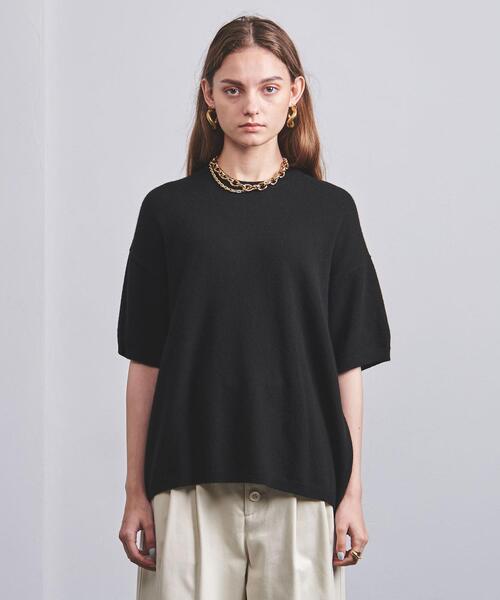 UNITED ARROWS(ユナイテッドアローズ)の「<UNITED ARROWS>ショートスリーブ ニット G(ニット/セーター・レディース・ブラック/ライトピンク・FREE)」の7枚目の写真