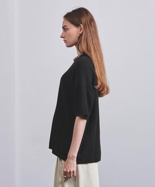 UNITED ARROWS(ユナイテッドアローズ)の「<UNITED ARROWS>ショートスリーブ ニット G(ニット/セーター・レディース・ブラック/ライトピンク・FREE)」の5枚目の写真