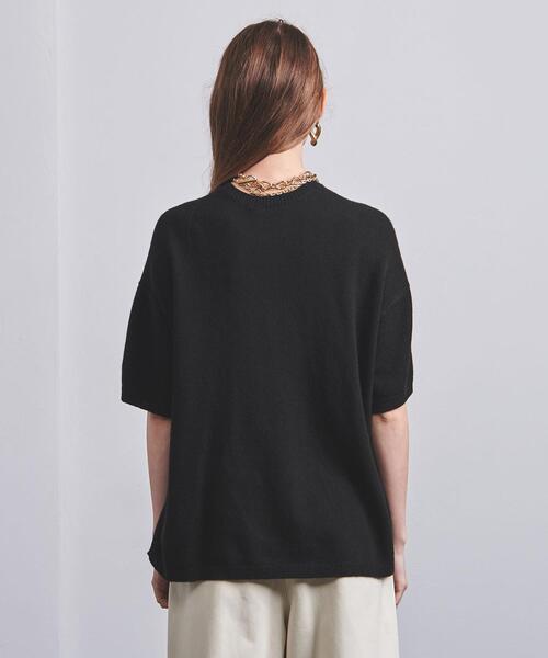 UNITED ARROWS(ユナイテッドアローズ)の「<UNITED ARROWS>ショートスリーブ ニット G(ニット/セーター・レディース・ブラック/ライトピンク・FREE)」の8枚目の写真