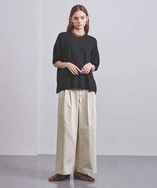 UNITED ARROWS(ユナイテッドアローズ)の「<UNITED ARROWS>ショートスリーブ ニット G(ニット/セーター・レディース・ブラック/ライトピンク・FREE)」の9枚目の写真