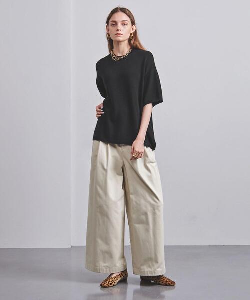 UNITED ARROWS(ユナイテッドアローズ)の「<UNITED ARROWS>ショートスリーブ ニット G(ニット/セーター・レディース・ブラック/ライトピンク・FREE)」の6枚目の写真