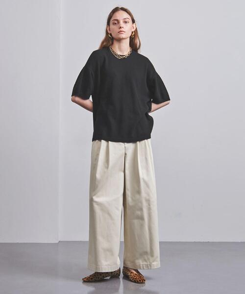 UNITED ARROWS(ユナイテッドアローズ)の「<UNITED ARROWS>ショートスリーブ ニット G(ニット/セーター・レディース・ブラック/ライトピンク・FREE)」の4枚目の写真