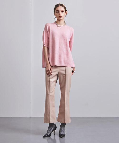 UNITED ARROWS(ユナイテッドアローズ)の「<UNITED ARROWS>ショートスリーブ ニット G(ニット/セーター・レディース・ブラック/ライトピンク・FREE)」の3枚目の写真