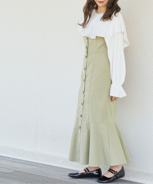 OLIVE des OLIVE（オリーブデオリーブ）の「Chocolateマーメイドジャンスカ（ワンピース・レディース・ダークブラウン/ブラウン/オリーブ・FREE）」の4枚目の写真